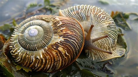 Herald Snail: A Master of Camouflage, Sporting an Elegant Spiral Shell!