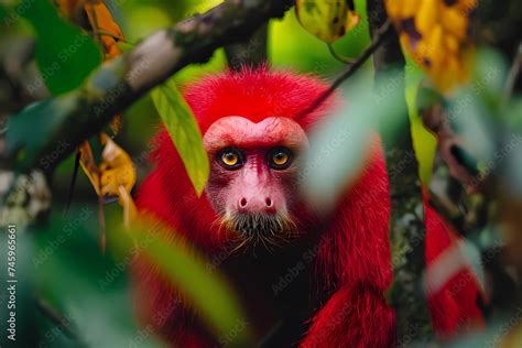 Uakari! A Primate with Strikingly Red Facial Skin That Lives Deep Within the Amazon Rainforest